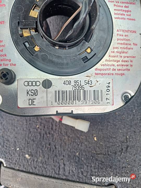 Taśma Airbag Zawijak Audi A4 B5 4D0 951 543 Kolumny kierownicze Myszków