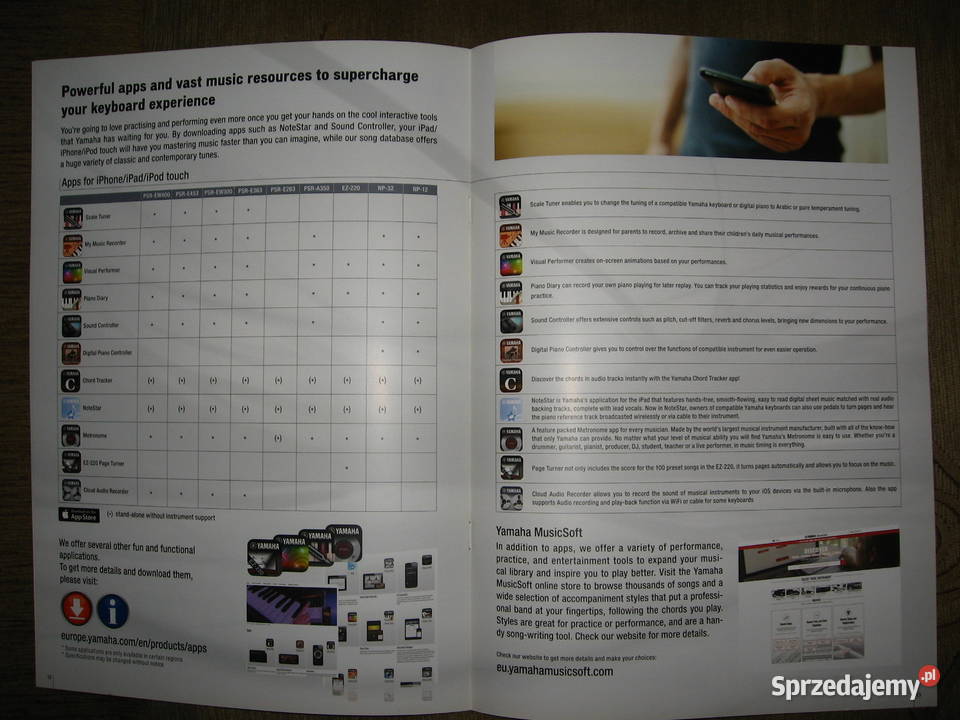 Yamaha Digital Keyboards 2017 catalog katalog Kępice sprzedam