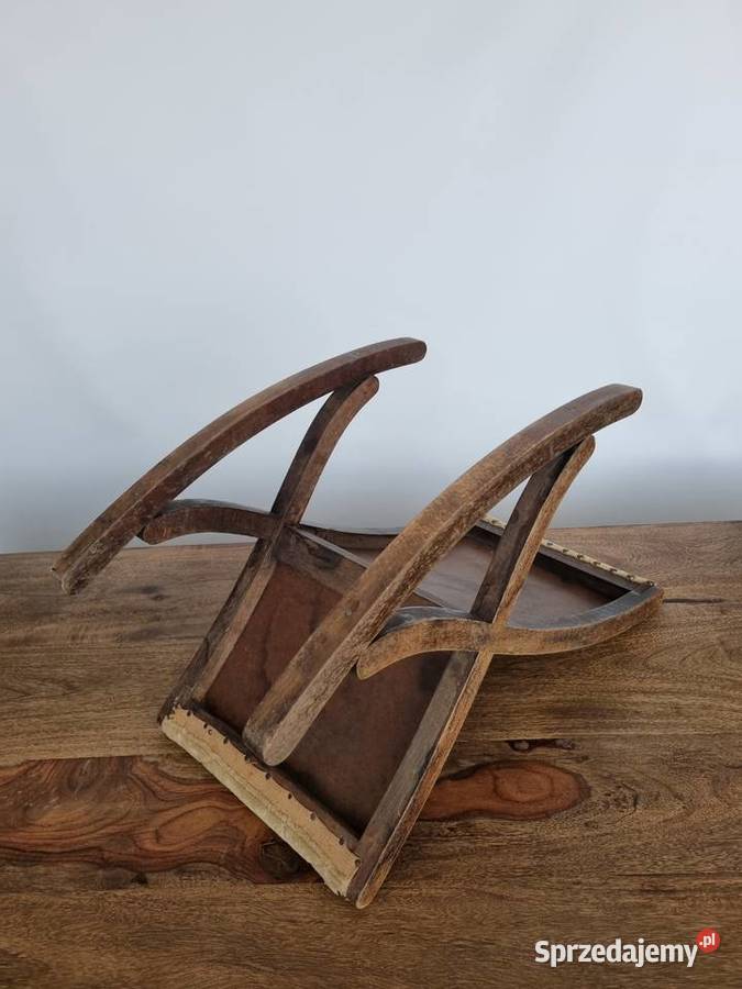 Podnóżek bujany okres międzywojenny lite drewno Antyki, Sztuka, Kolekcje Płock