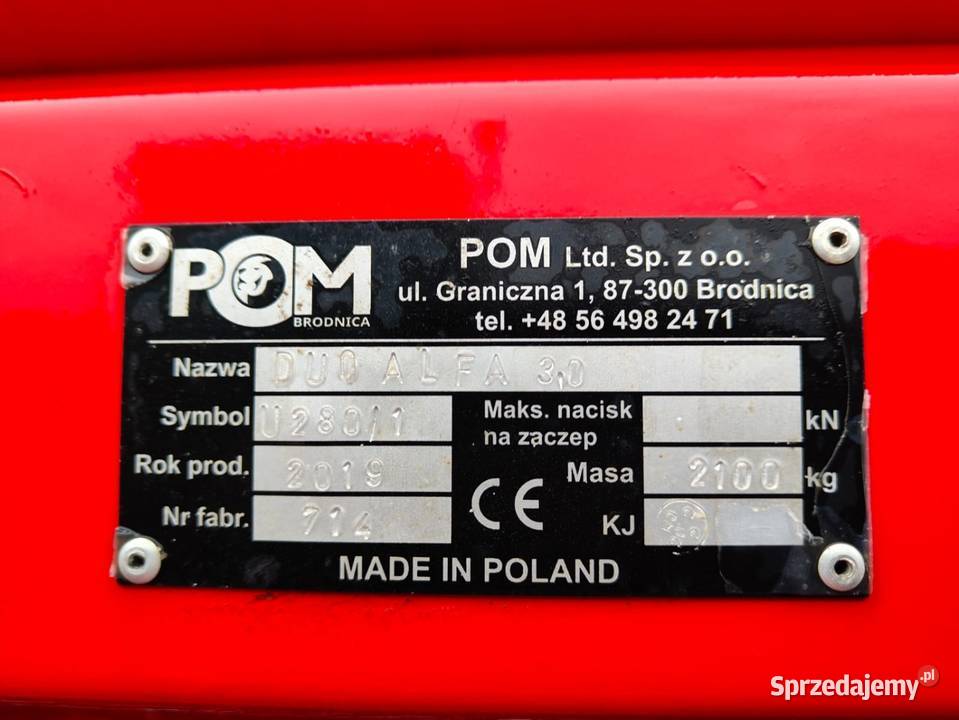 Agregat uprawowo siewny talerzowy 3m POM Augustów