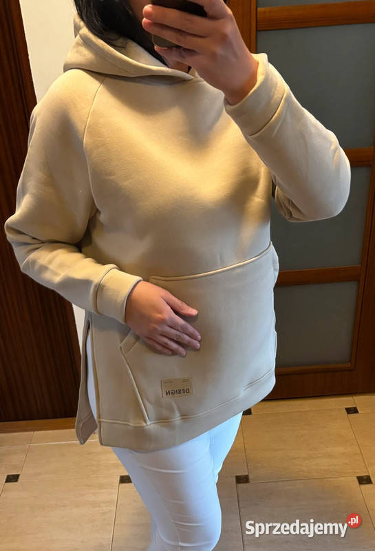 Bluza damska oversize beżowa asymetryczny krój Rozmiar uniwersalny Szczecin