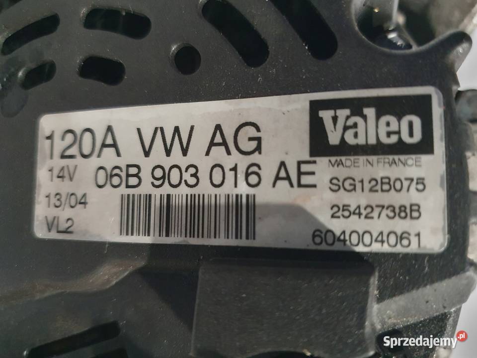 ALTERNATOR Audi A4 B6 18 T turbo 06B903016AE osobowe