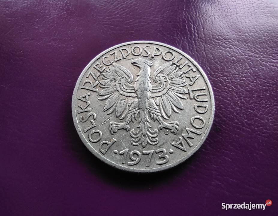 Moneta PRLu 5 ZŁOTYCH 1973 RYBAK Rzadkość Ładna Pruszków