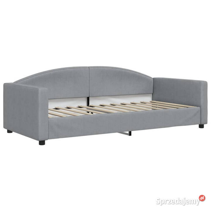 Sofa rozsuwana z szufladami jasnoszara tkanina mazowieckie