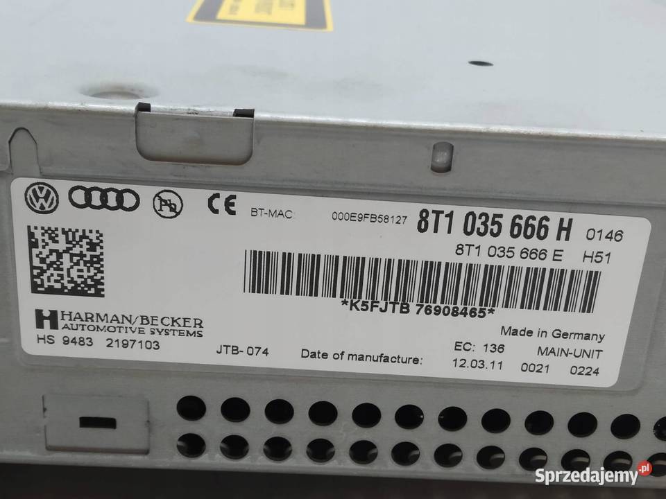 RADIO CZYTNIK NAWIGACJI 8T1035666H Audi A4 IV świętokrzyskie