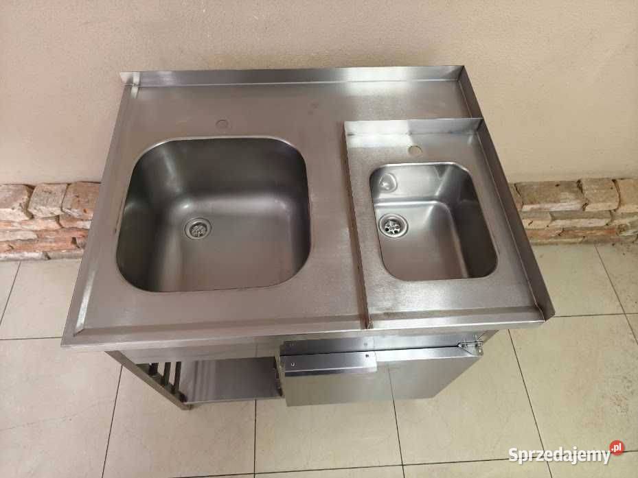 Zlew gastronomiczny 2komorowy 90x70x90h z szafką Góra