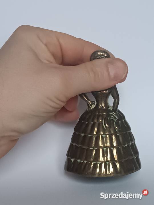 Mosiężny dzwonek w kształcie damy figurka retro Rzeszów