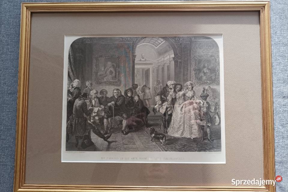 Staloryt XIX wiek w oprawie rama 425 x 325 Węgorzewo sprzedam