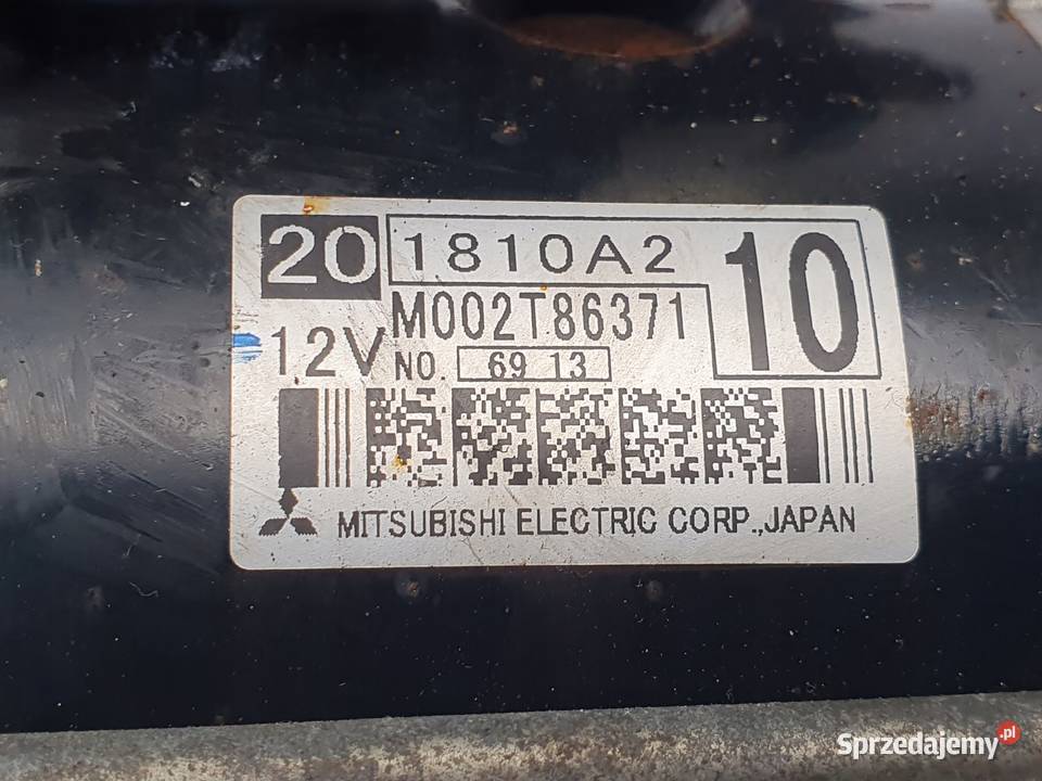 ROZRUSZNIK Mitsubishi ASX 16 DID 9HD M0002T86371 Układ elektryczny silnika Chełm