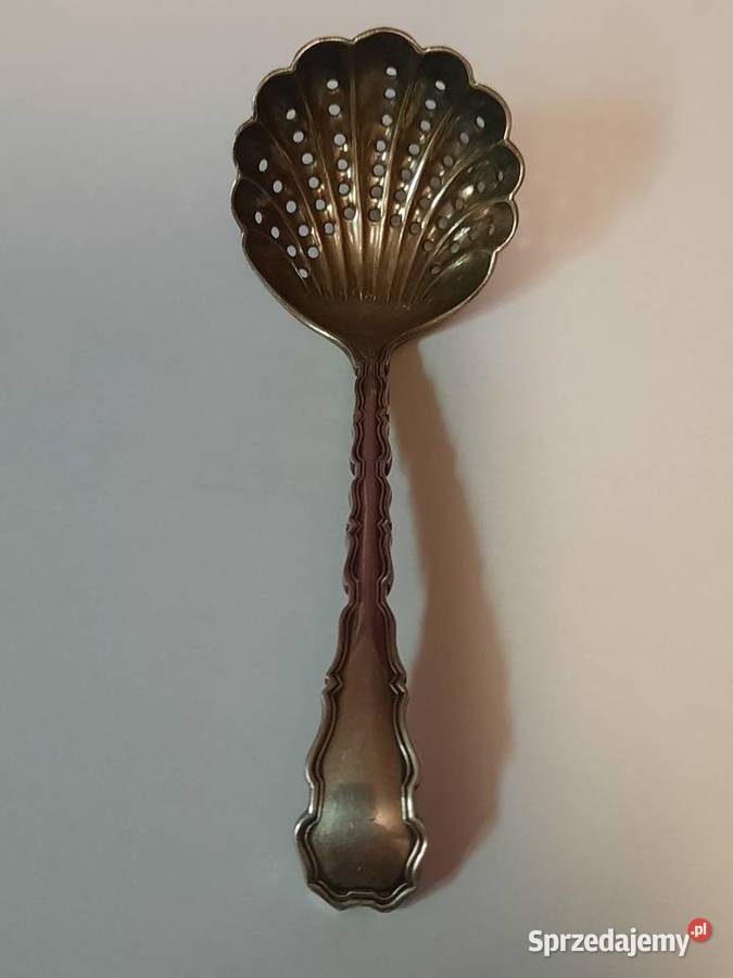 Elegancka łyżka do cukru pudru ze srebra Anglia