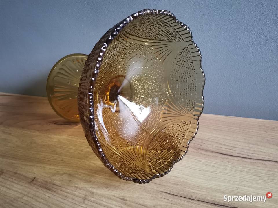 Stara nieużywana owocarka Girlandy szkło miodowe Katowice
