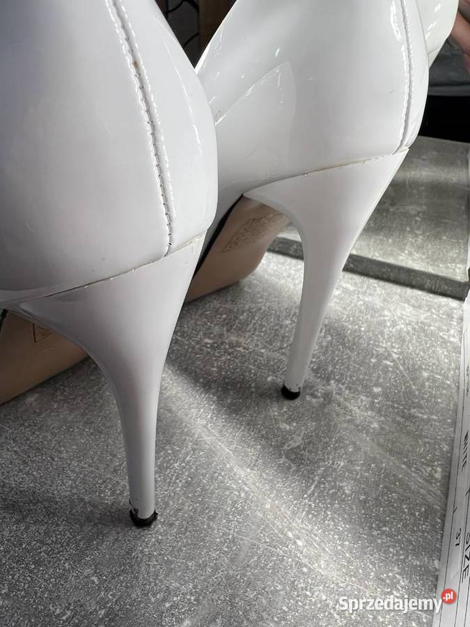 Buty na obcasie czółenka szpilki białe HIT Jasło