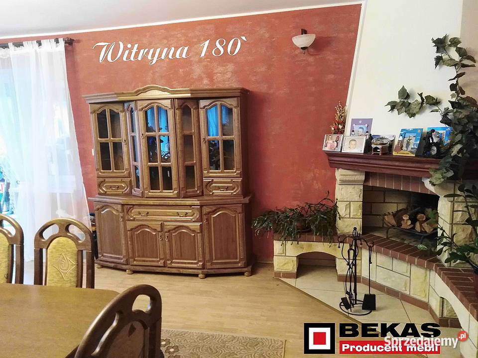 BEKAS Zestaw Mebli Witryna 180 Stół 8Krzeseł