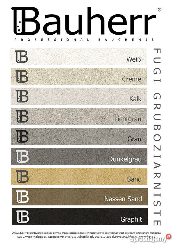 Fuga Gruboziarnista BAUHERR 5 różne kolory zewnętrzne Jaktorów sprzedam
