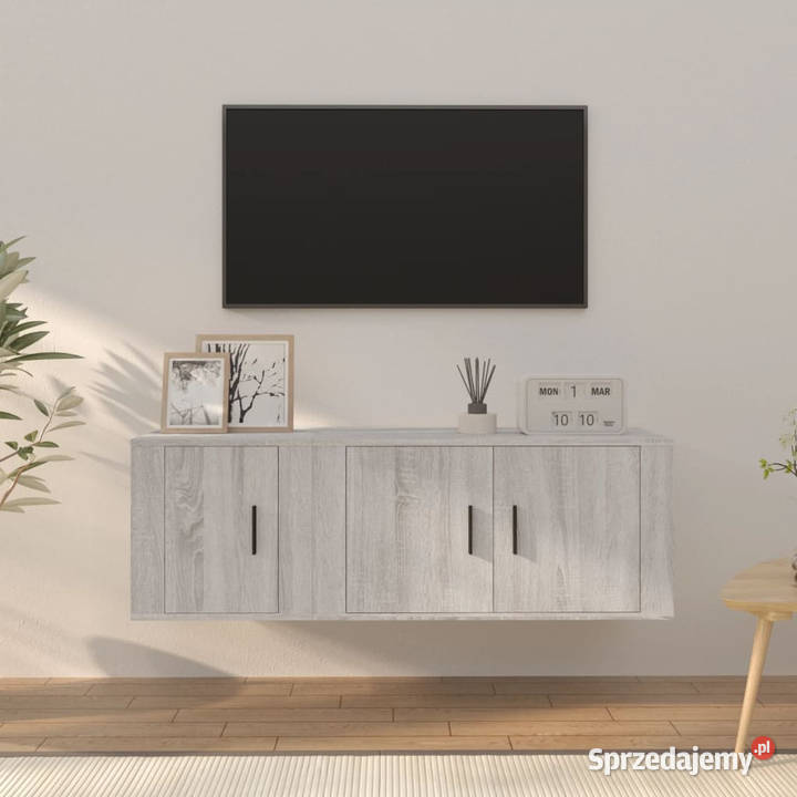 Zestaw 2 szafek pod TV szary dąb sonoma Warszawa