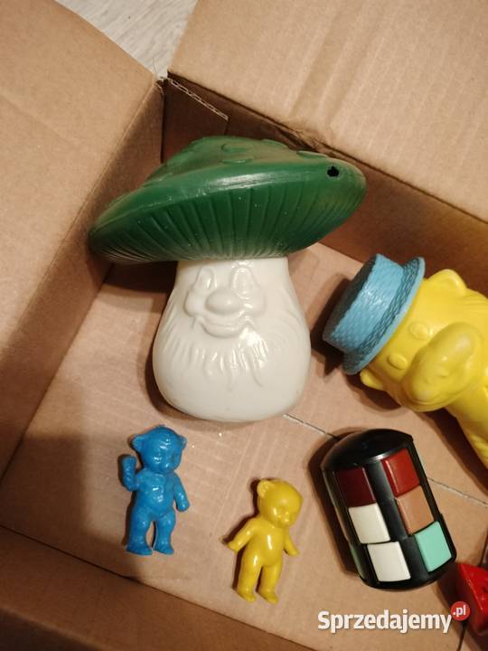 Zestaw starych zabawek plastikowe miś muchomor Choszczno
