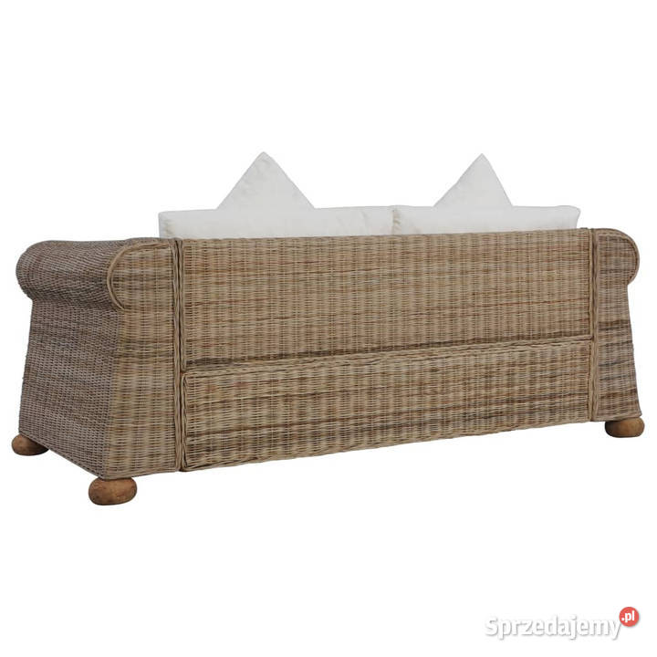 2osobowa sofa z poduszkami naturalny rattan Warszawa