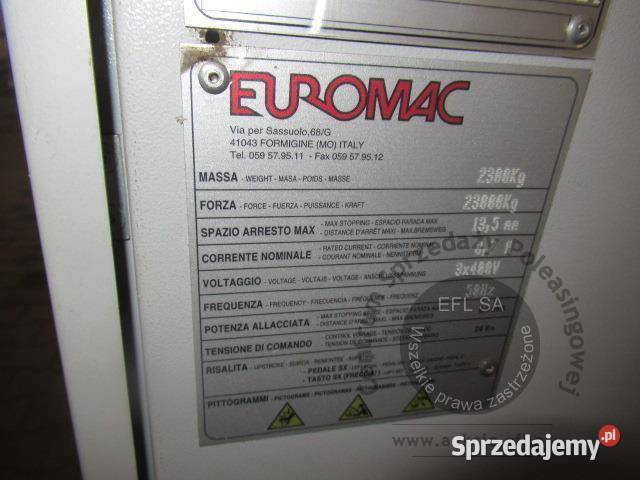 Elektryczna Prasa krawędziowa EUROMAC FX BEND dolnośląskie