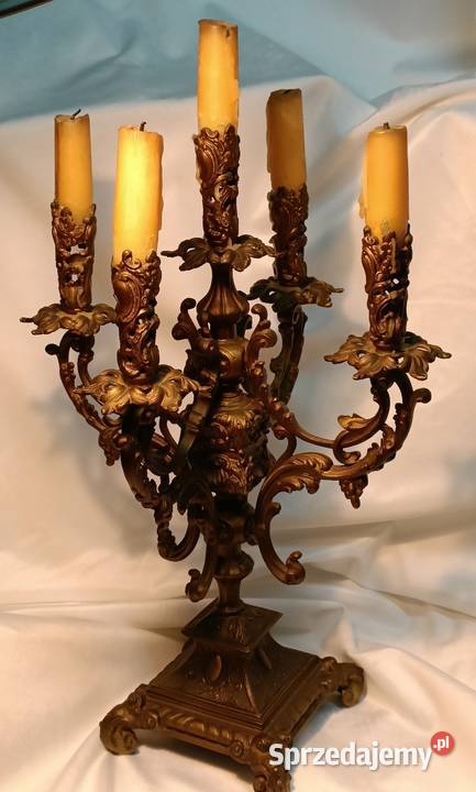 Pałacowy pięcioramienny kandelabr świecznik Pozostałe dolnośląskie Góra