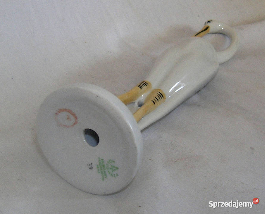 czapla biala vintage porcelana HollohazaD31vin Bartków sprzedam