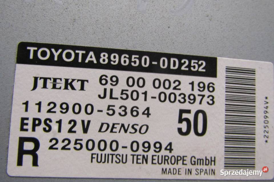 STEROWNIK MODUŁ WSPOMAGANIA TOYOTA YARIS III osobowe