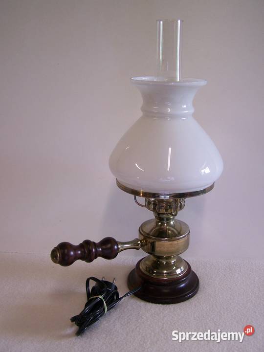 Lampa stołowa nocna w stylu retro szkło mleczne zachodniopomorskie Koszalin sprzedam