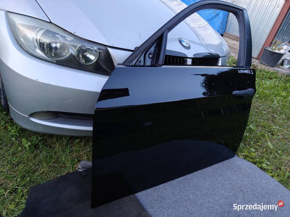 Bmw e90 drzwi przednie lewe czarne schwarz2 łódzkie