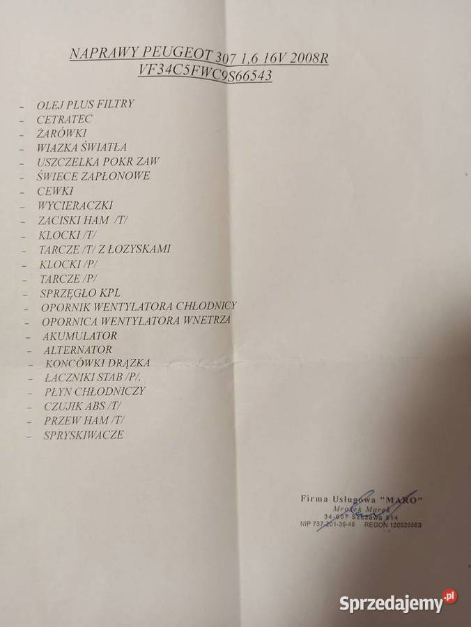Peugeot 308 16 benzyna 2009r doinwestowany nieuszkodzony Kamienica