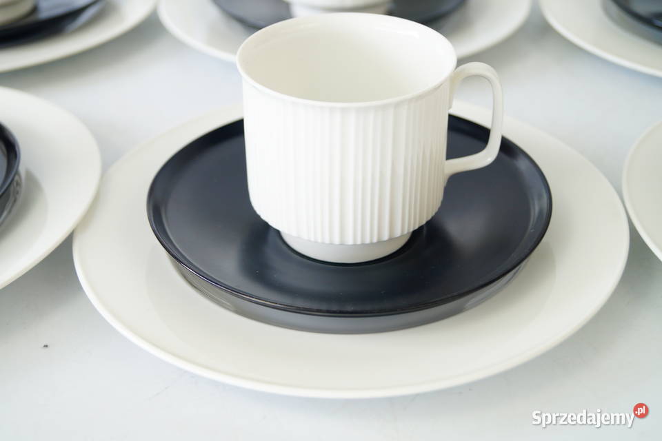 Rosenthal Tappio Wirrkala serwis do kawy czarno Gizałki