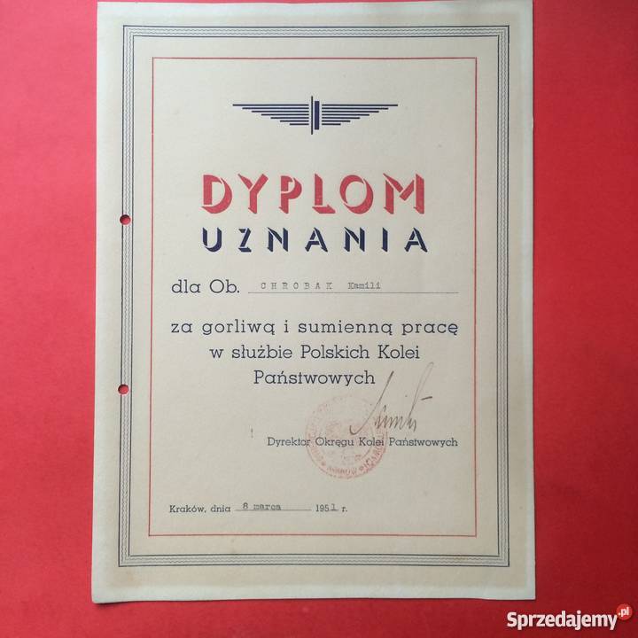 788 Kraków Dyplom Uznania Chrobak zachodniopomorskie Szczecin