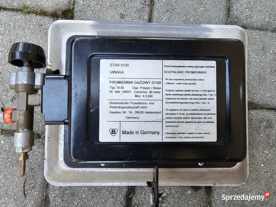 PIECYK NA GAZ PROMIENNIK GRZEJNIK GAZOWY UCHWYT małopolskie