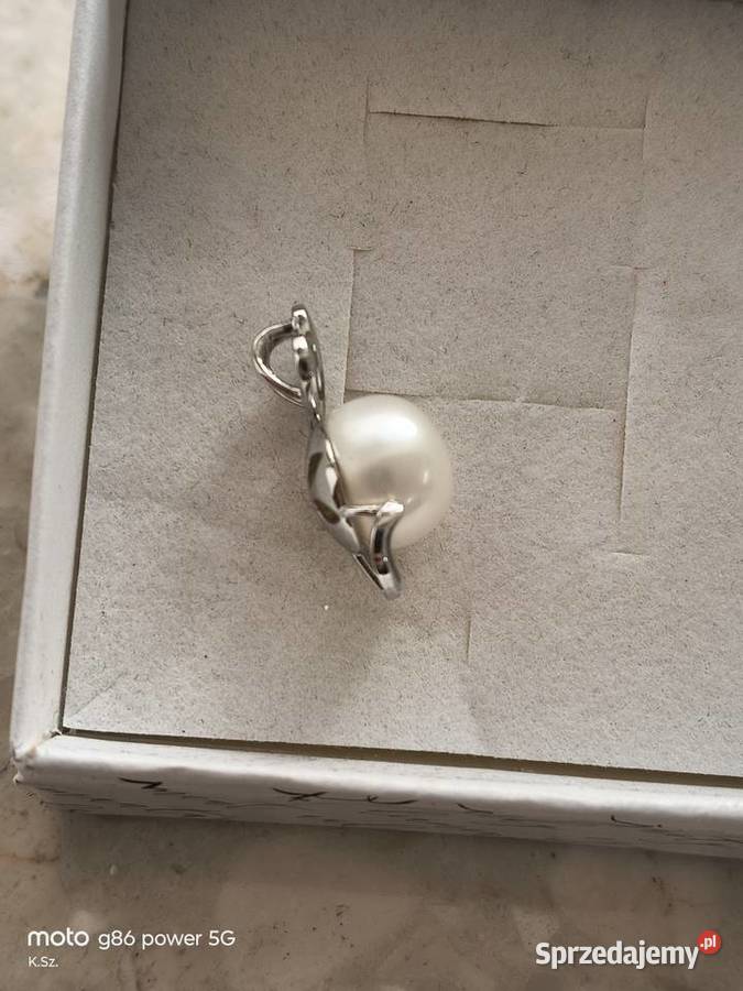 Nowa zawieszka perła słodkowodna wys20mm srebro srebro zachodniopomorskie Wałcz