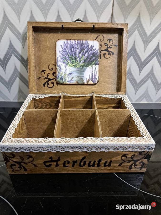 Herbaciarka lawenda z koronką handmade opolskie Kędzierzyn-Koźle