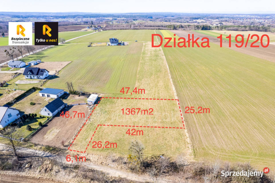 Sprzedaż gruntu 1592m2 Sopieszyno Topolowa pomorskie sprzedam