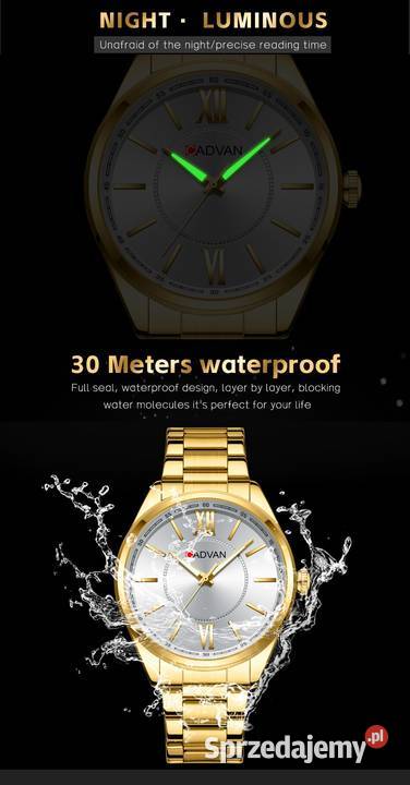 Klasyczny zegarek męski złoty z bransoletą Zegarki lubuskie Gorzów Wielkopolski