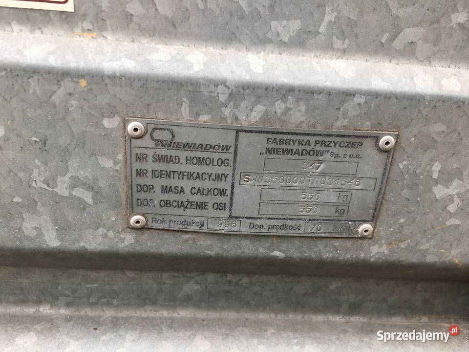 Przyczepa niewiadow n350 z pokrywa Niewiadów mazowieckie Warszawa