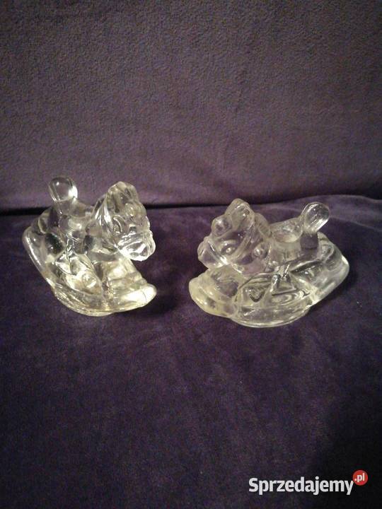 Szklane świeczniki komplet przycisk do papieru zachodniopomorskie Choszczno