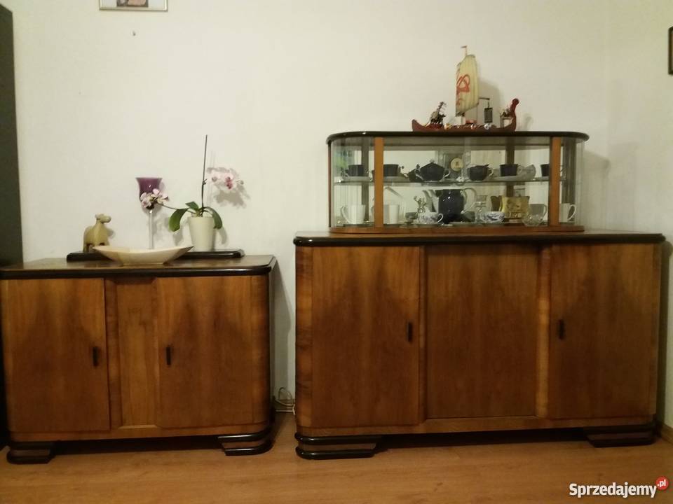 Antyki z lat 50tych Bufet z nadstawką i komoda