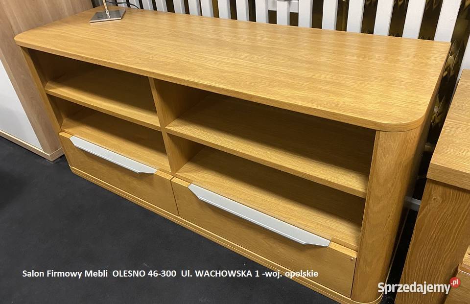 Stolik TV 140 Dąb jasny z Szufladami OUTLET 70 Olesno sprzedam