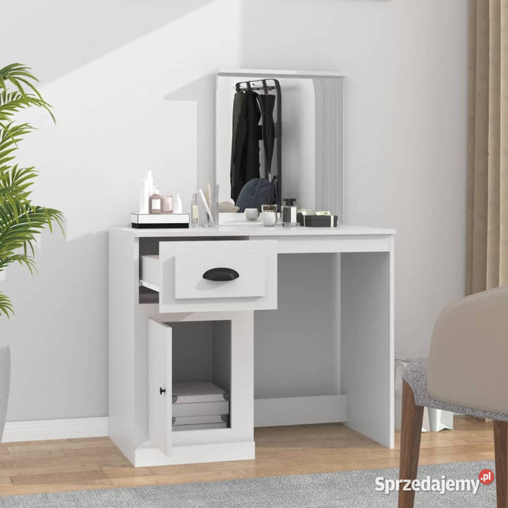 Toaletka z lustrem biała 90x50x1325 WM816760
