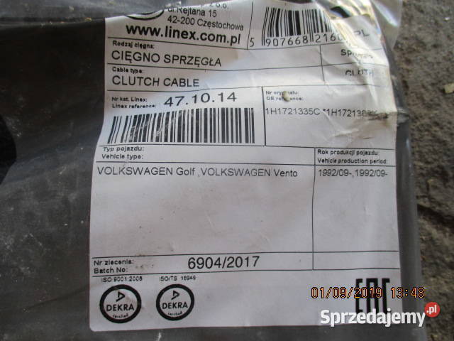 LINKA CIĘGŁO SPRZĘGŁA 471014 LINEX VW GOLF Motoryzacja Głowno