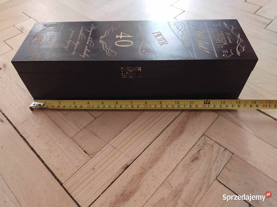Skrzynka drewniana na alkohol Piotr urodziny Kraków sprzedam