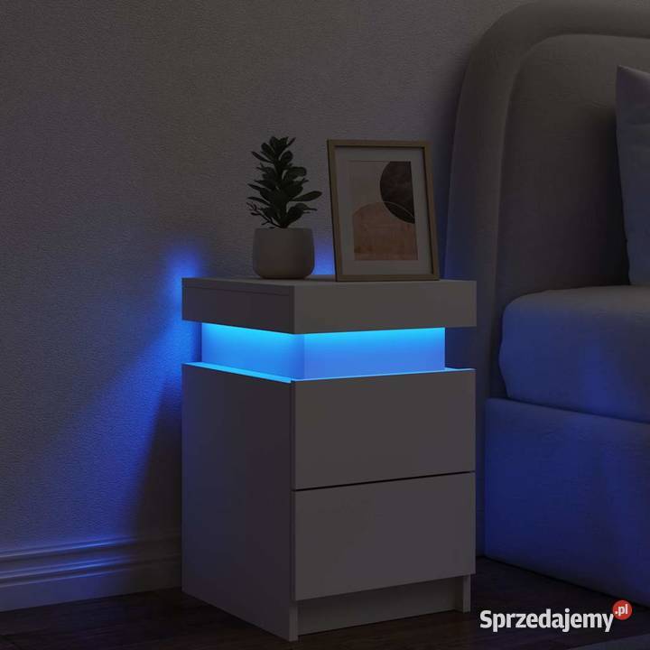 vidaXL Szafka nocna z oświetleniem LED biała mazowieckie Warszawa
