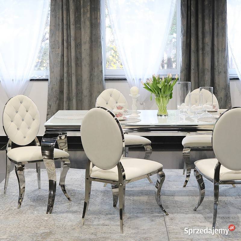 Stół glamour Ludwik 180 Szklany Biały Czarny Warszawa sprzedam