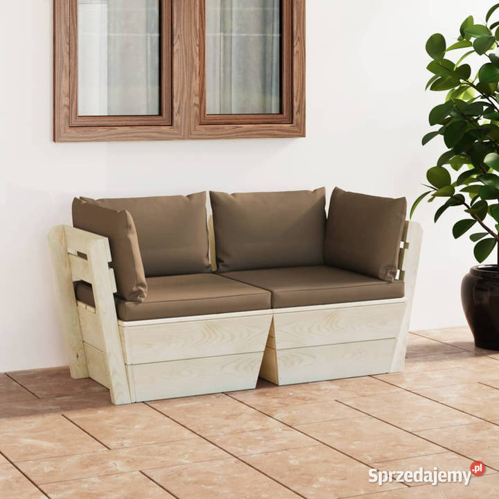 Ogrodowa sofa 2osobowa z palet z poduszkami mazowieckie Warszawa sprzedam