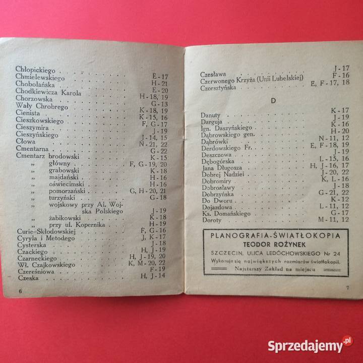 1646 Skorowidz Ulic Szczecina Szczecin