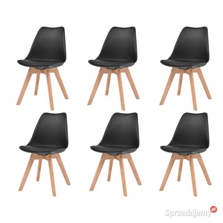 vidaXL Krzesła stołowe, 6 szt., czarne, sztuczna 274852