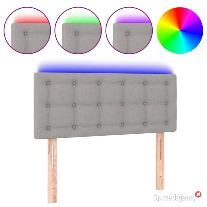 Zagłówek do łóżka z LED jasnoszary 80x5x7888 Warszawa