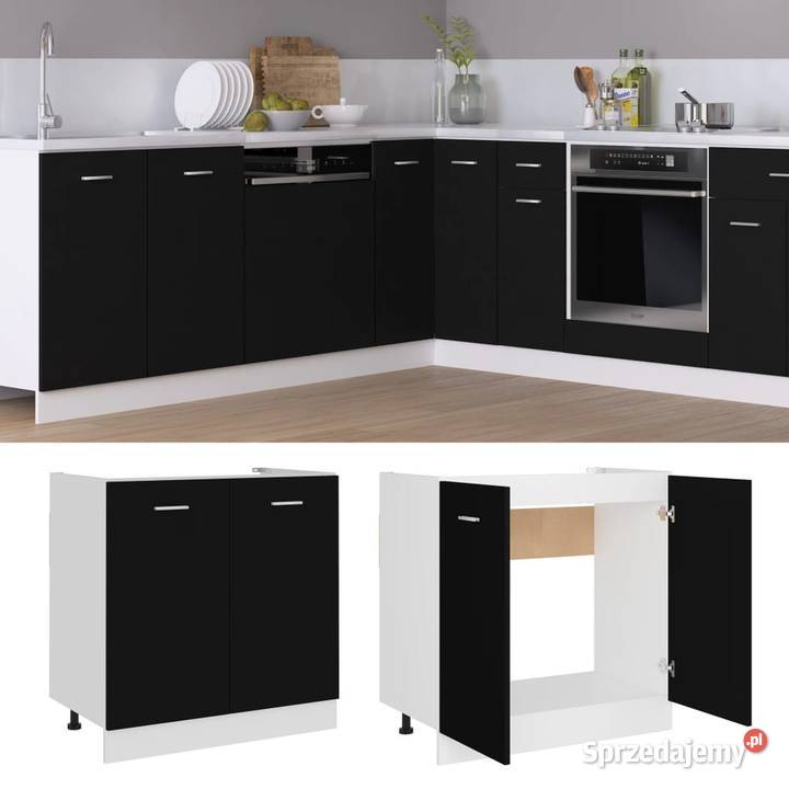 vidaXL Szafka pod zlew Lyon czarna 80x46x815 Warszawa