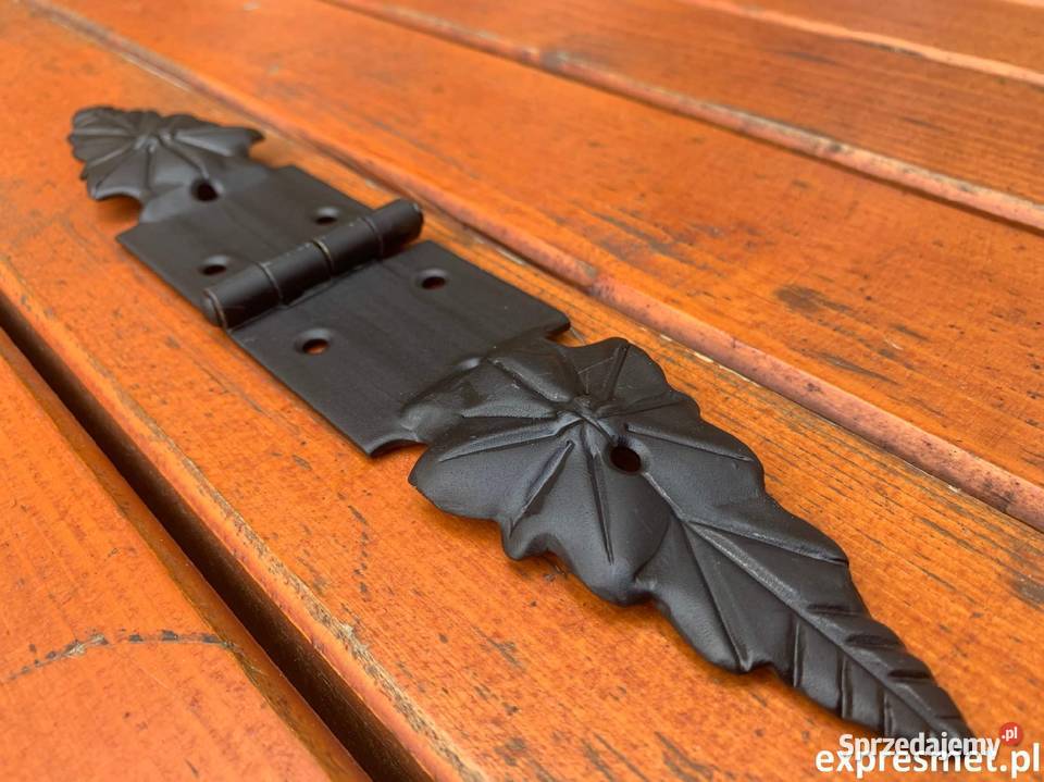 Zawias splatany kuty czarny zawias ozdobny do 28cm Drzwi i okna Budownictwo i akcesoria Myślenice